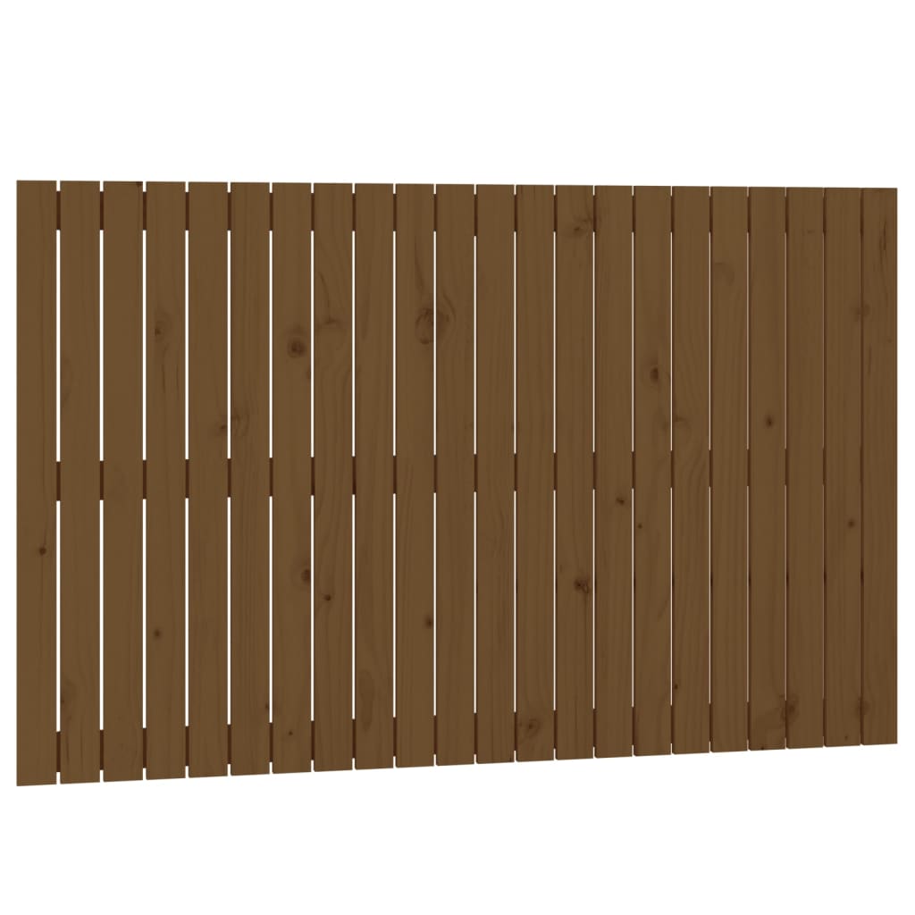 mézbarna tömör fenyőfa fali fejtámla 140x3x90 cm