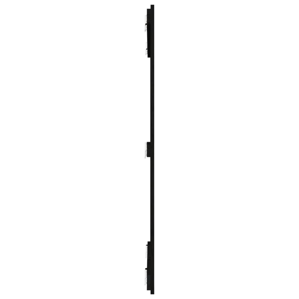 fekete tömör fenyőfa fali fejtámla 108 x 3 x 110 cm