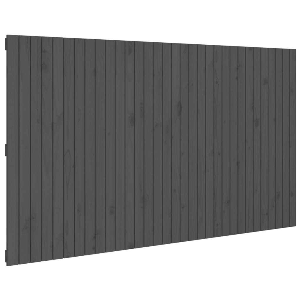 szürke tömör fenyőfa fali fejtámla 204x3x110 cm