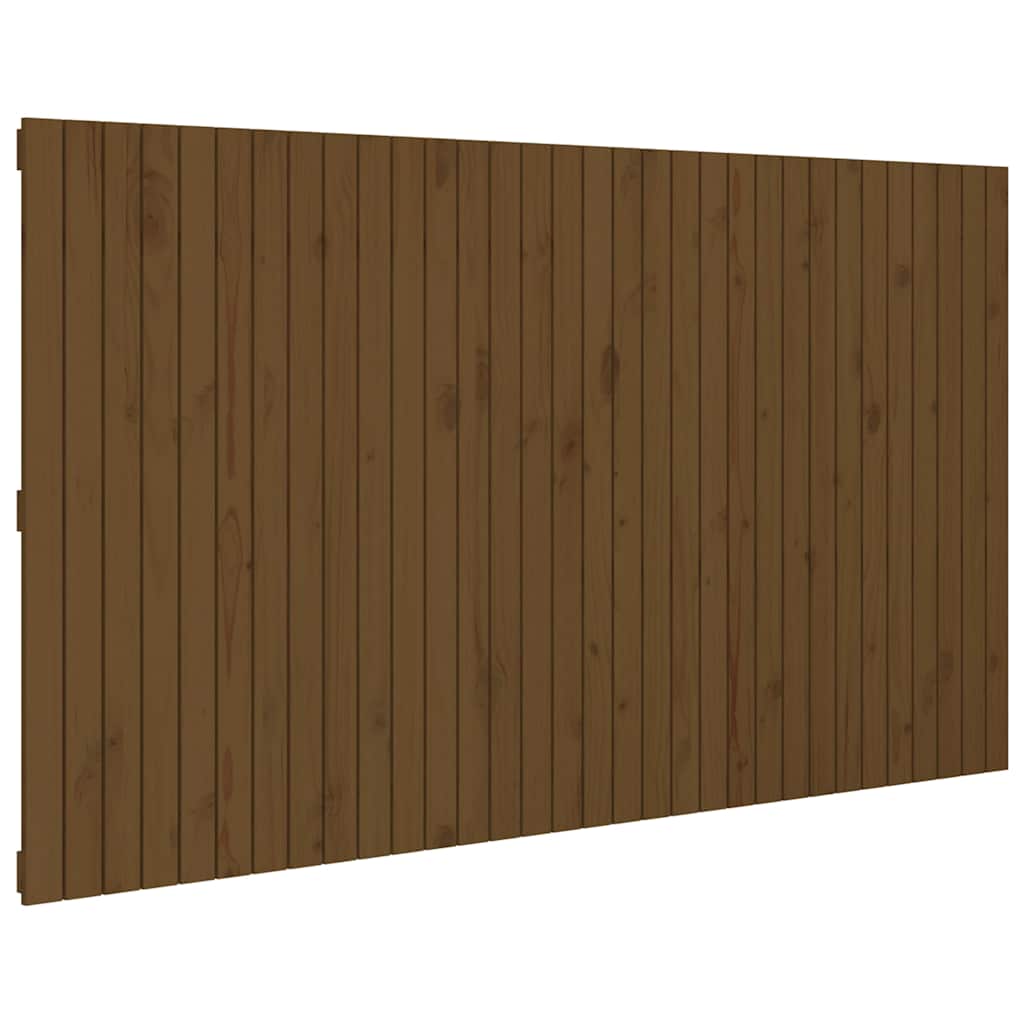 mézbarna tömör fenyőfa fali fejtámla 204x3x110 cm