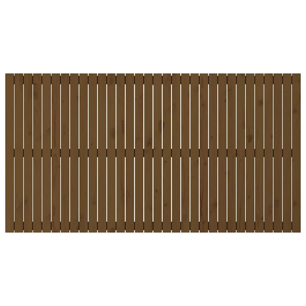 mézbarna tömör fenyőfa fali fejtámla 204x3x110 cm