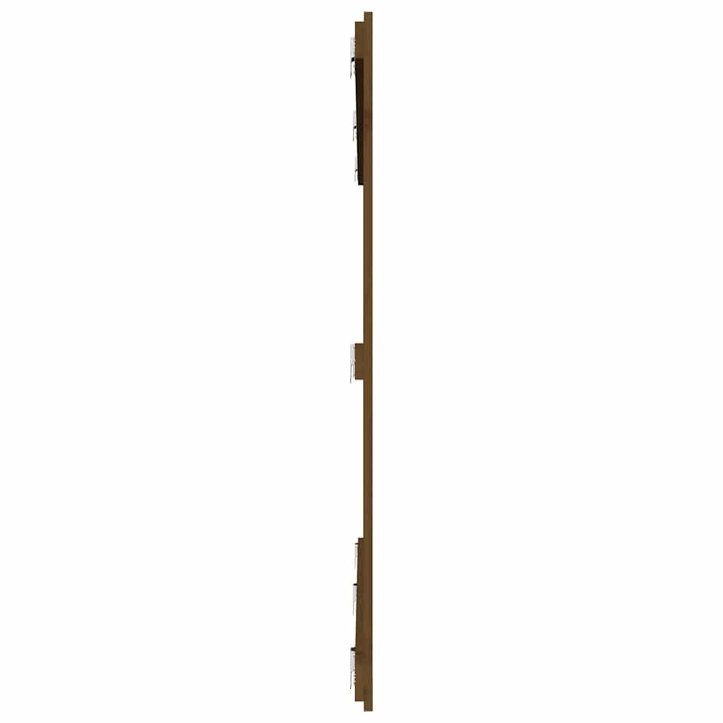mézbarna tömör fenyőfa fali fejtámla 204x3x110 cm