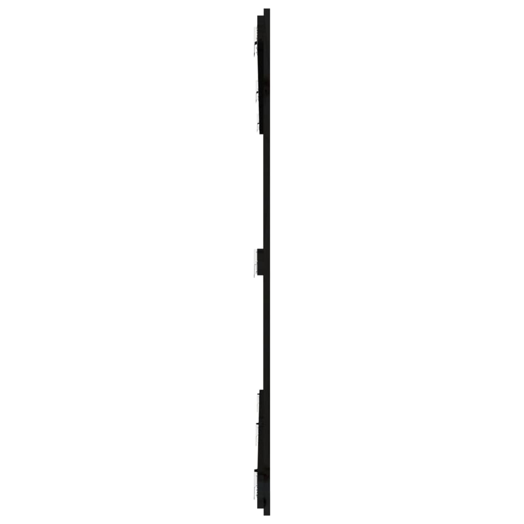 fekete tömör fenyőfa fali fejtámla 204x3x110 cm