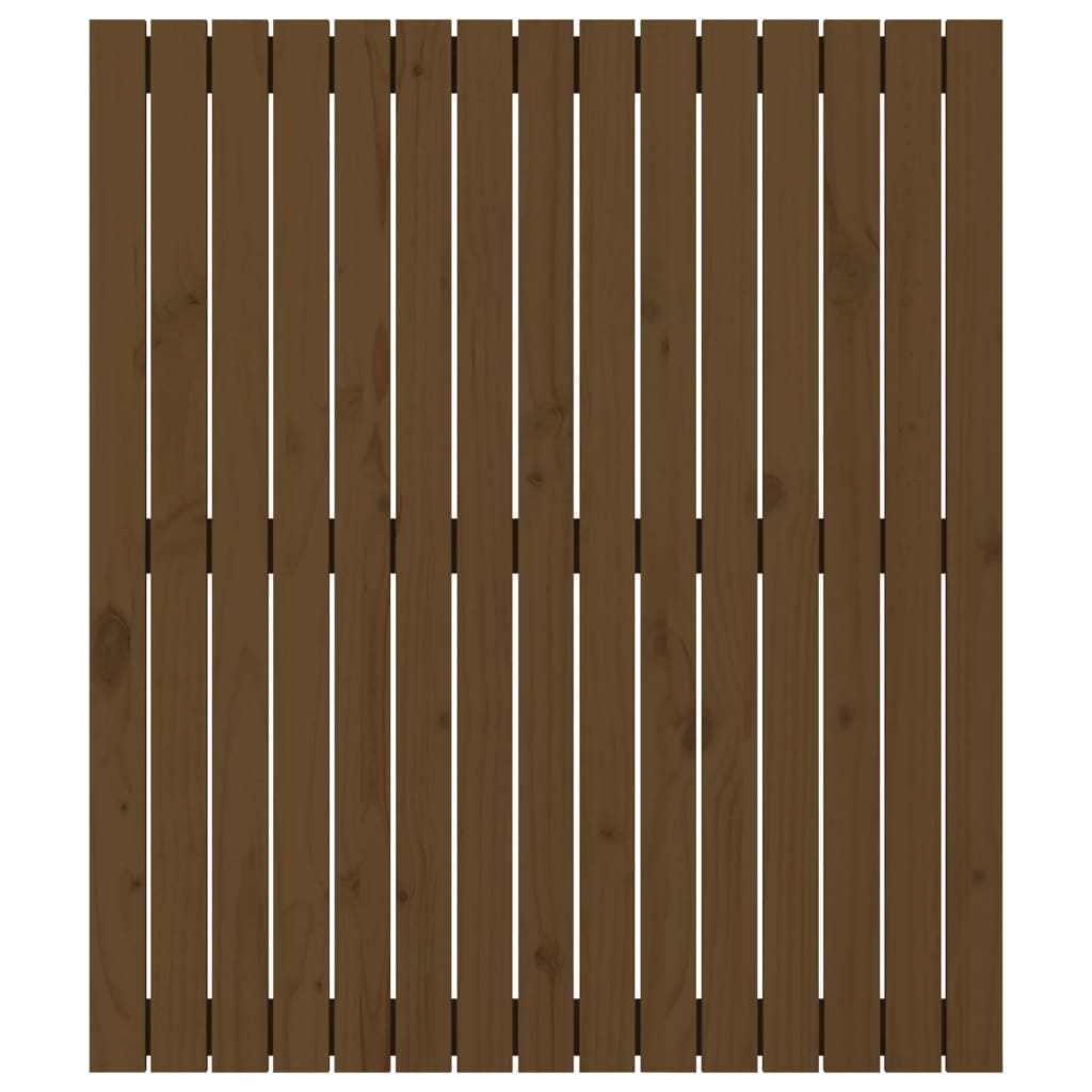 mézbarna tömör fenyőfa fali fejtámla 95,5x3x110 cm