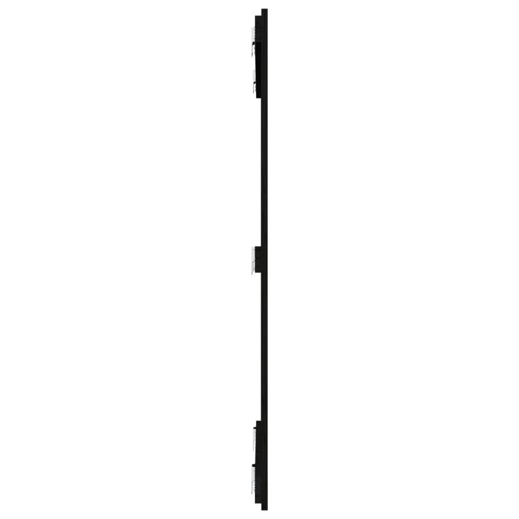 fekete tömör fenyőfa fali fejtámla 95,5x3x110 cm