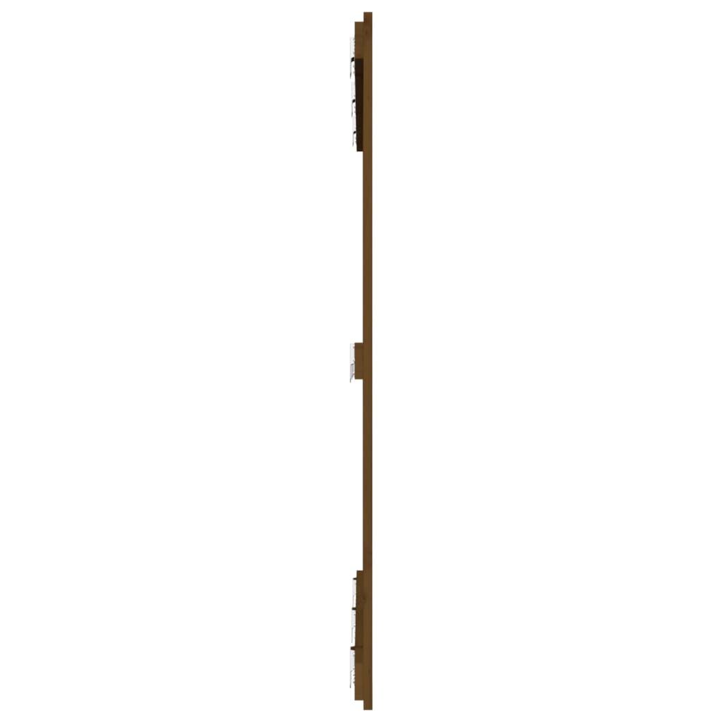 mézbarna tömör fenyőfa fali fejtámla 127,5x3x110 cm