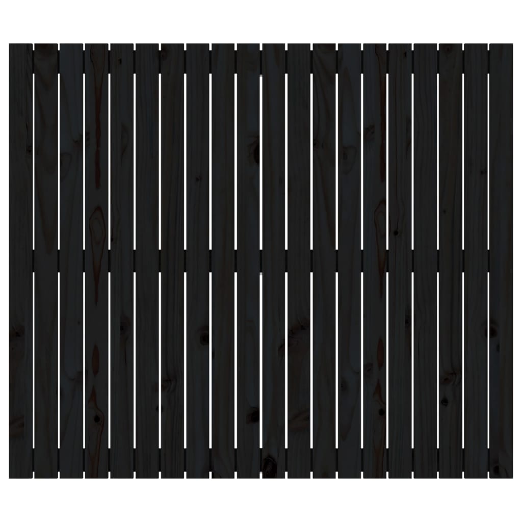 fekete tömör fenyőfa fali fejtámla 127,5 x 3 x 110 cm