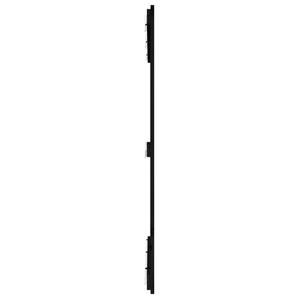 fekete tömör fenyőfa fali fejtámla 127,5 x 3 x 110 cm