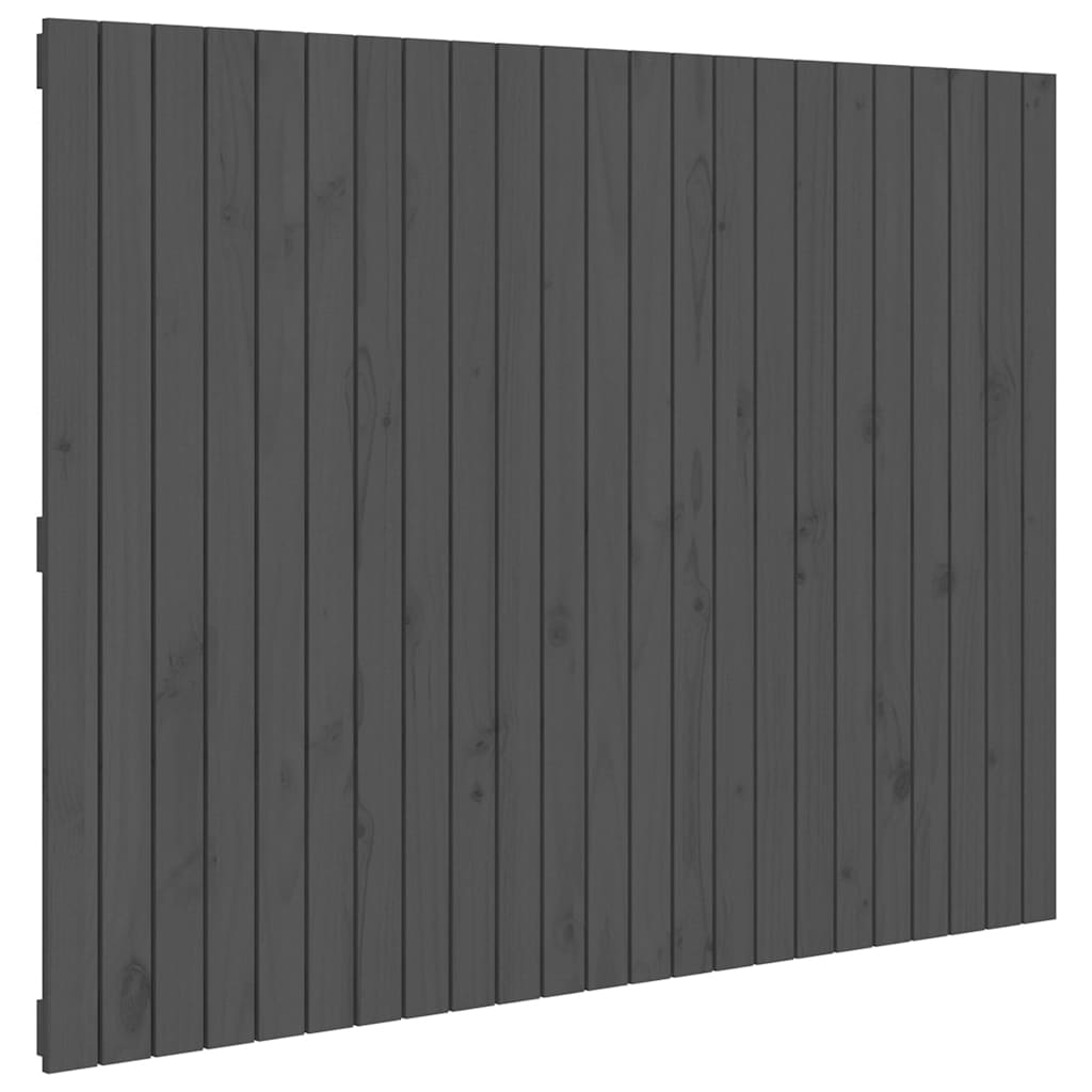 szürke tömör fenyőfa fali fejtámla 146,5x3x110 cm