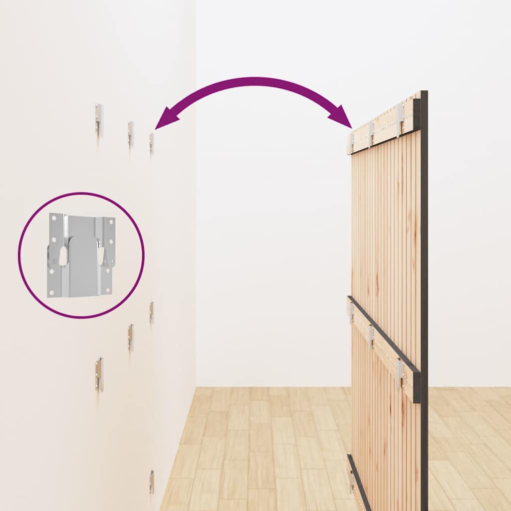 szürke tömör fenyőfa fali fejtámla 146,5x3x110 cm