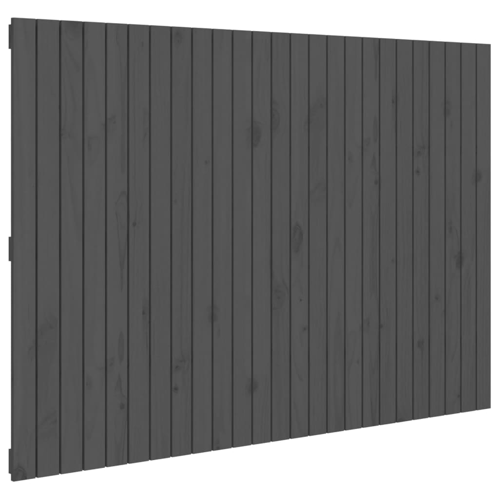 szürke tömör fenyőfa fali fejtámla 159,5x3x110 cm