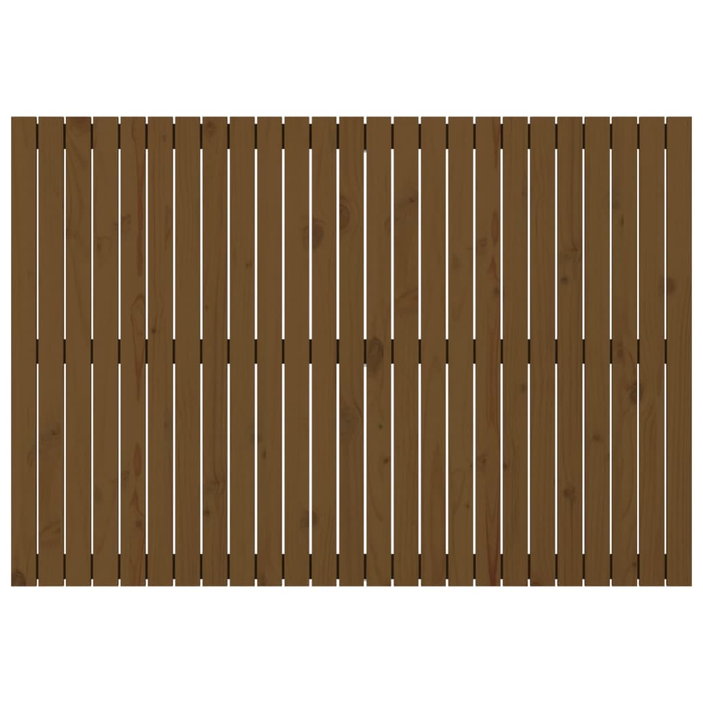 mézbarna tömör fenyőfa fali fejtámla 159,5x3x110 cm