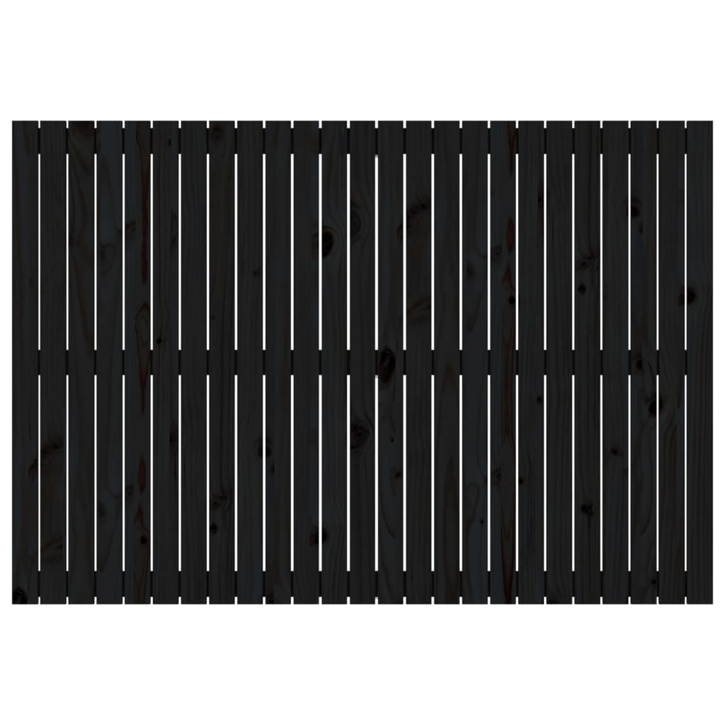 fekete tömör fenyőfa fali fejtámla 159,5x3x110 cm