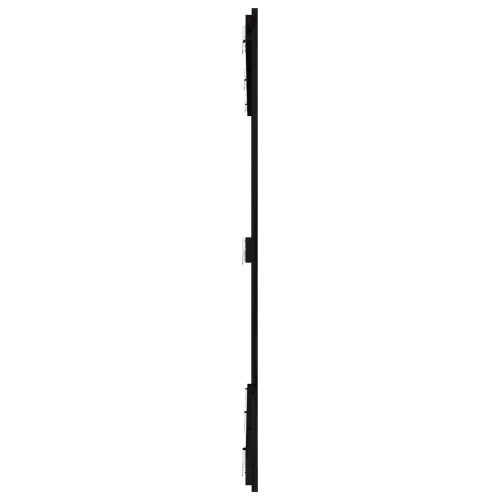 fekete tömör fenyőfa fali fejtámla 159,5x3x110 cm