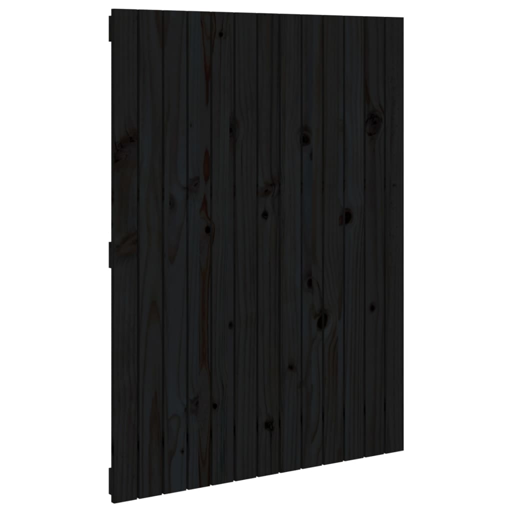 fekete tömör fenyőfa fali fejtámla 82,5 x 3 x 110 cm
