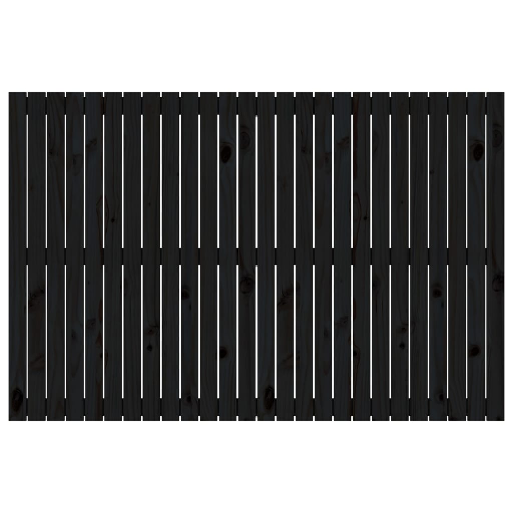 fekete tömör fenyőfa fali fejtámla 166 x 3 x 110 cm