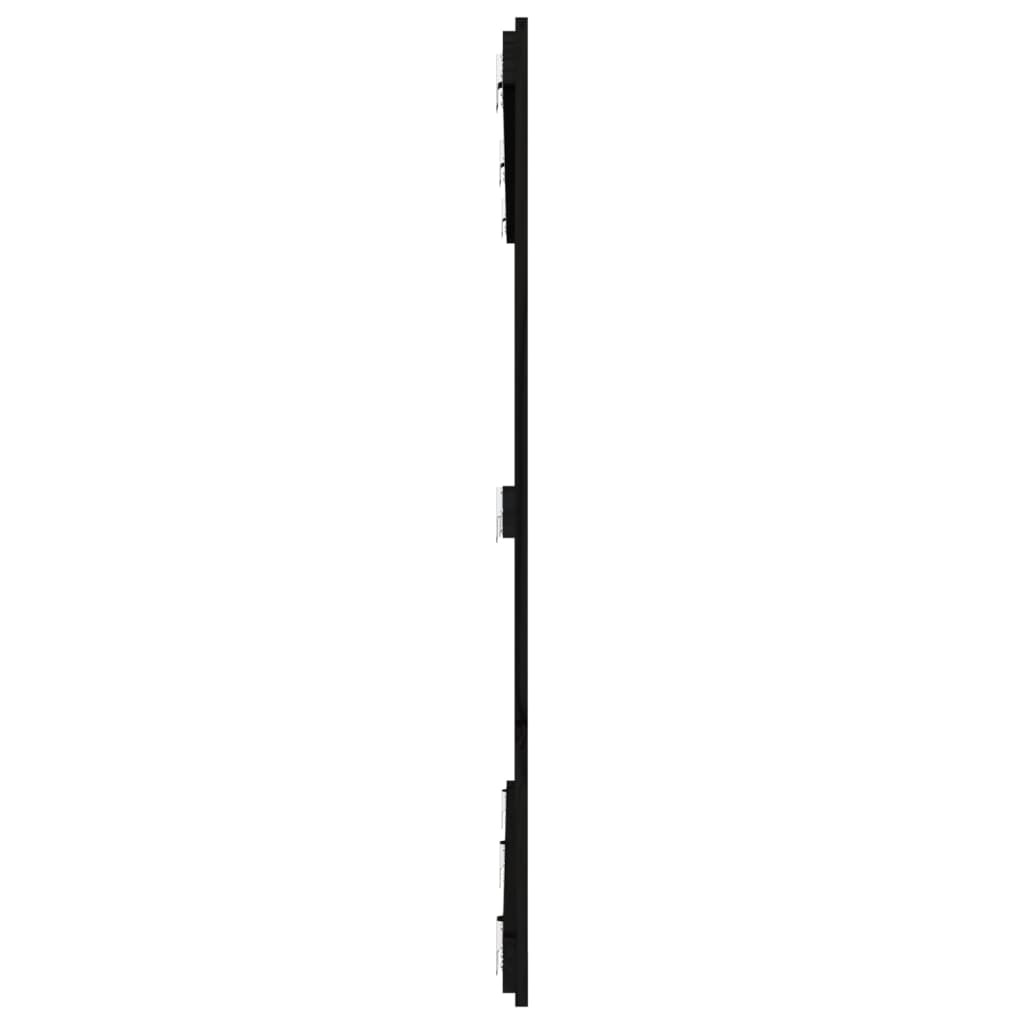 fekete tömör fenyőfa fali fejtámla 166 x 3 x 110 cm