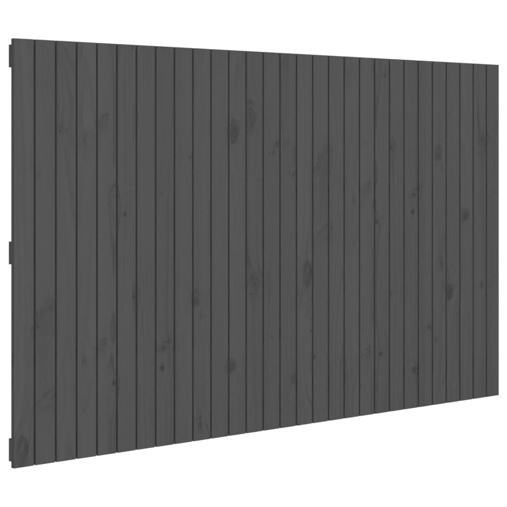 szürke tömör fenyőfa fali fejtámla 185 x 3 x 110 cm
