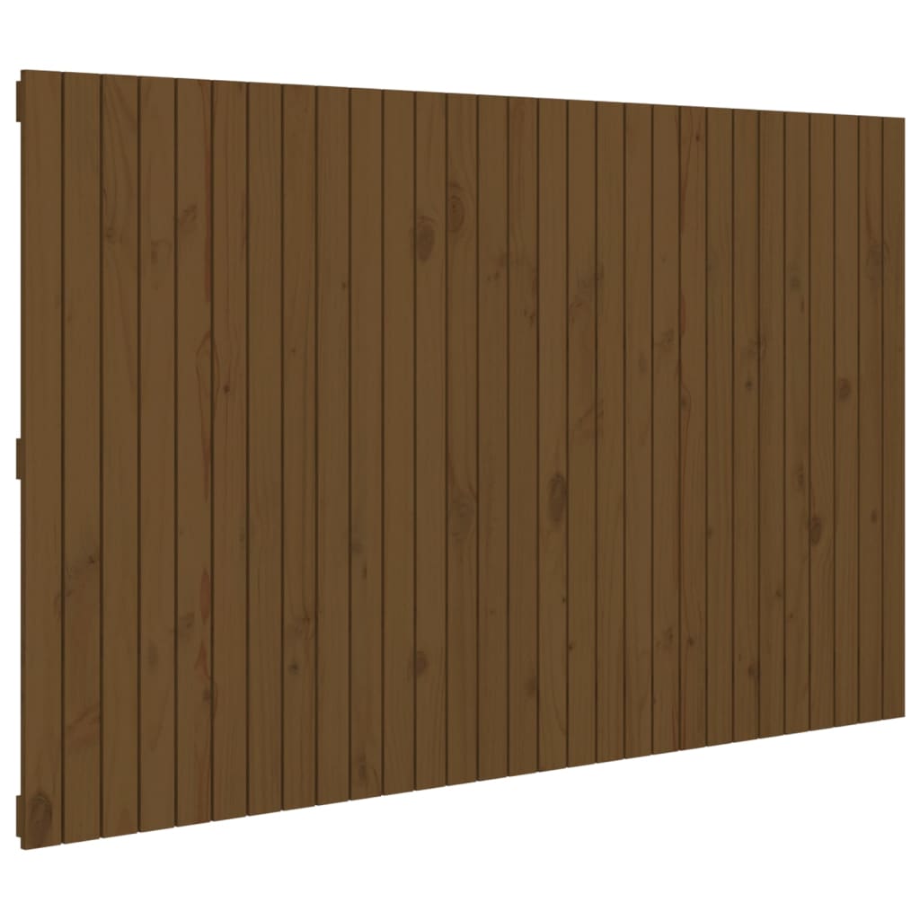 mézbarna tömör fenyőfa fali fejtámla 185 x 3 x 110 cm