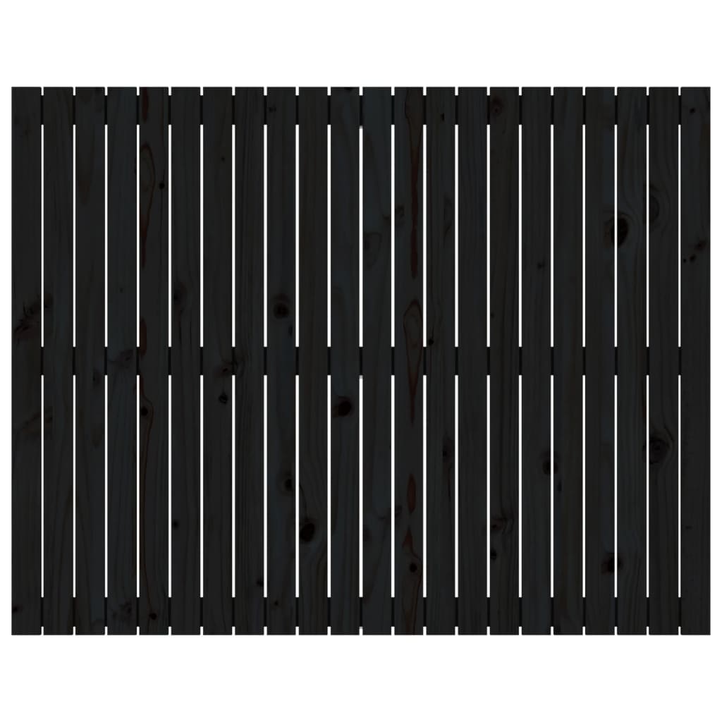 fekete tömör fenyőfa fali fejtámla 140 x 3 x 110 cm