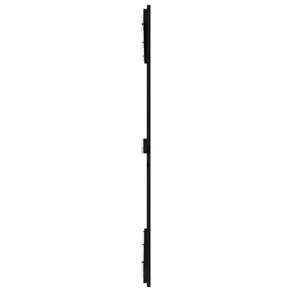 fekete tömör fenyőfa fali fejtámla 140 x 3 x 110 cm