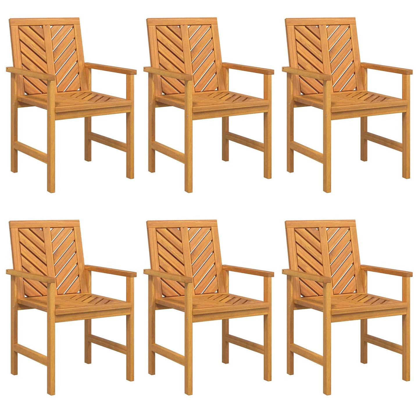Étkezőszék 6 pcs Természetes Tömör Akácfa