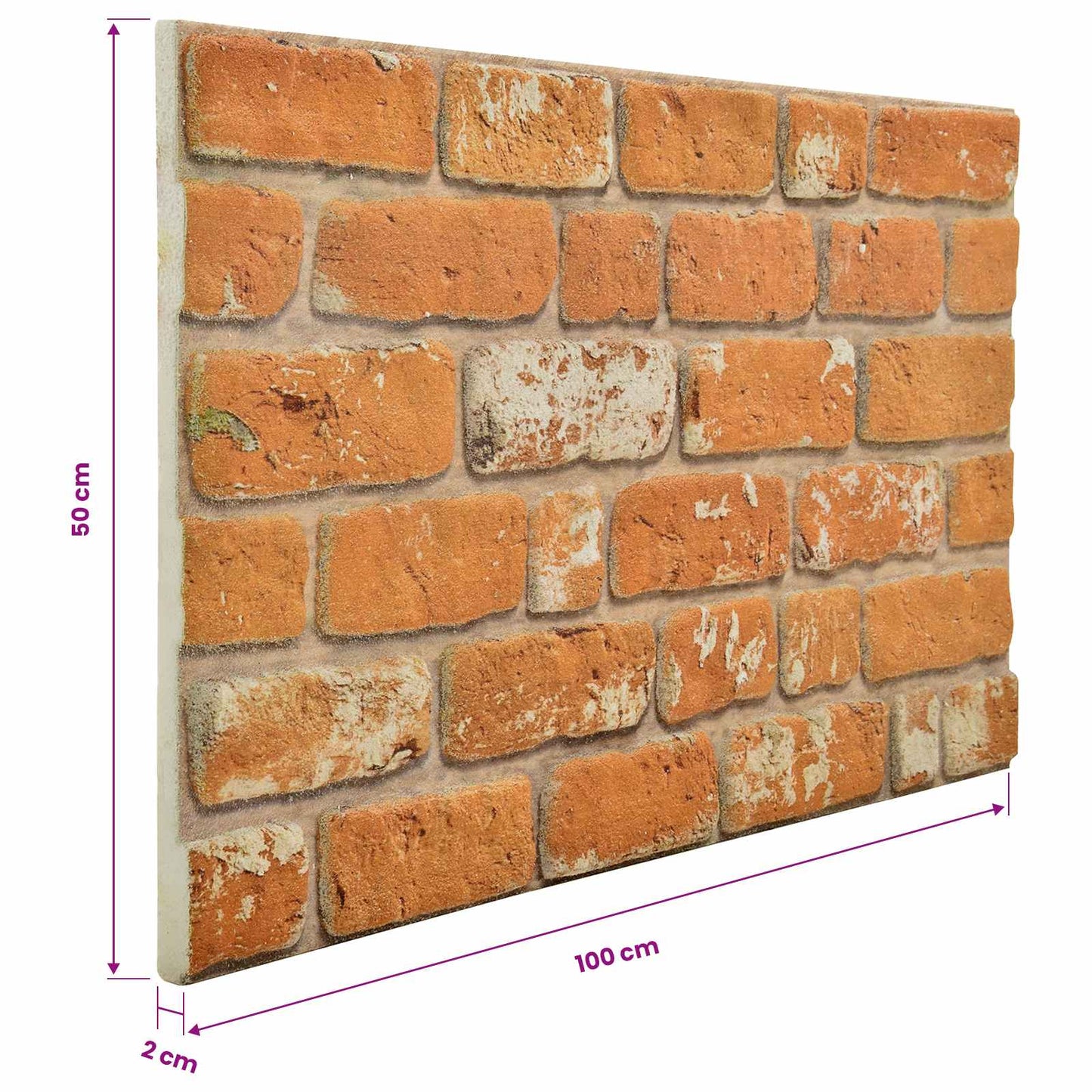 Fali panelek 10 pcs Tégla 100 x 50 cm EPS Hab
