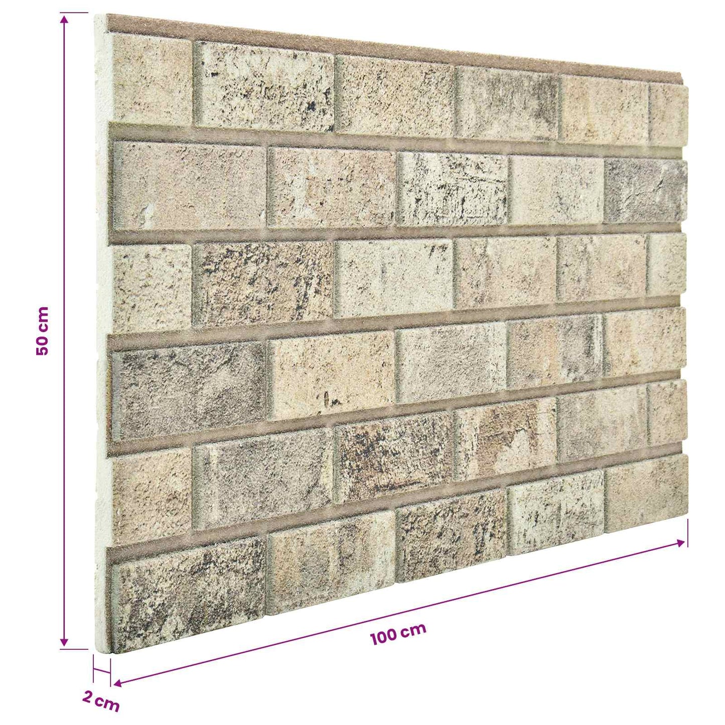 Fali panelek 10 pcs Homokszín 100 x 50 cm EPS Hab
