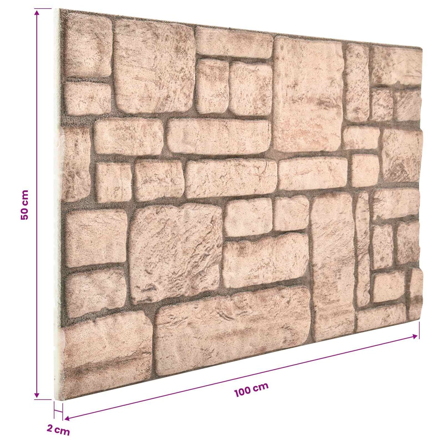 Fali panelek 10 pcs Bézs 100 x 50 cm EPS Hab