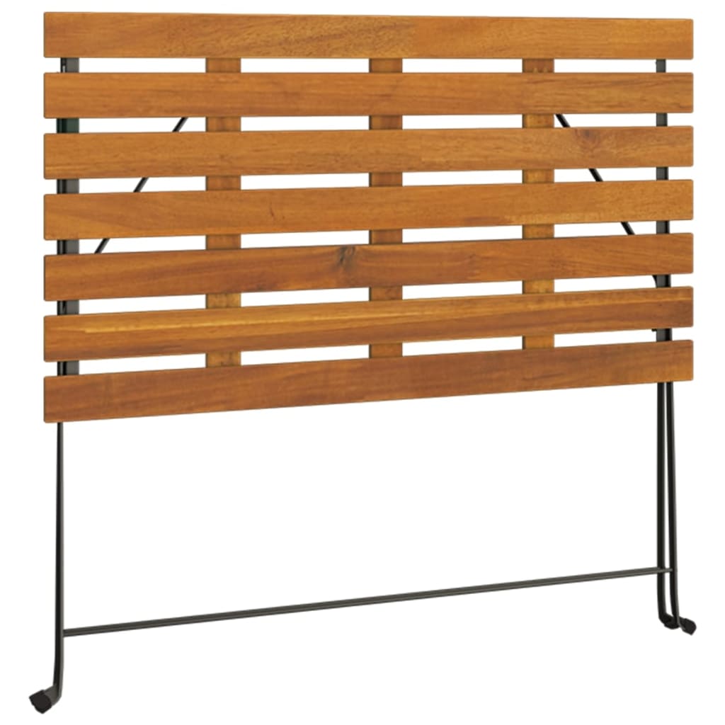 tömör akácfa és acél összecsukható bisztróasztal 100x54x71 cm