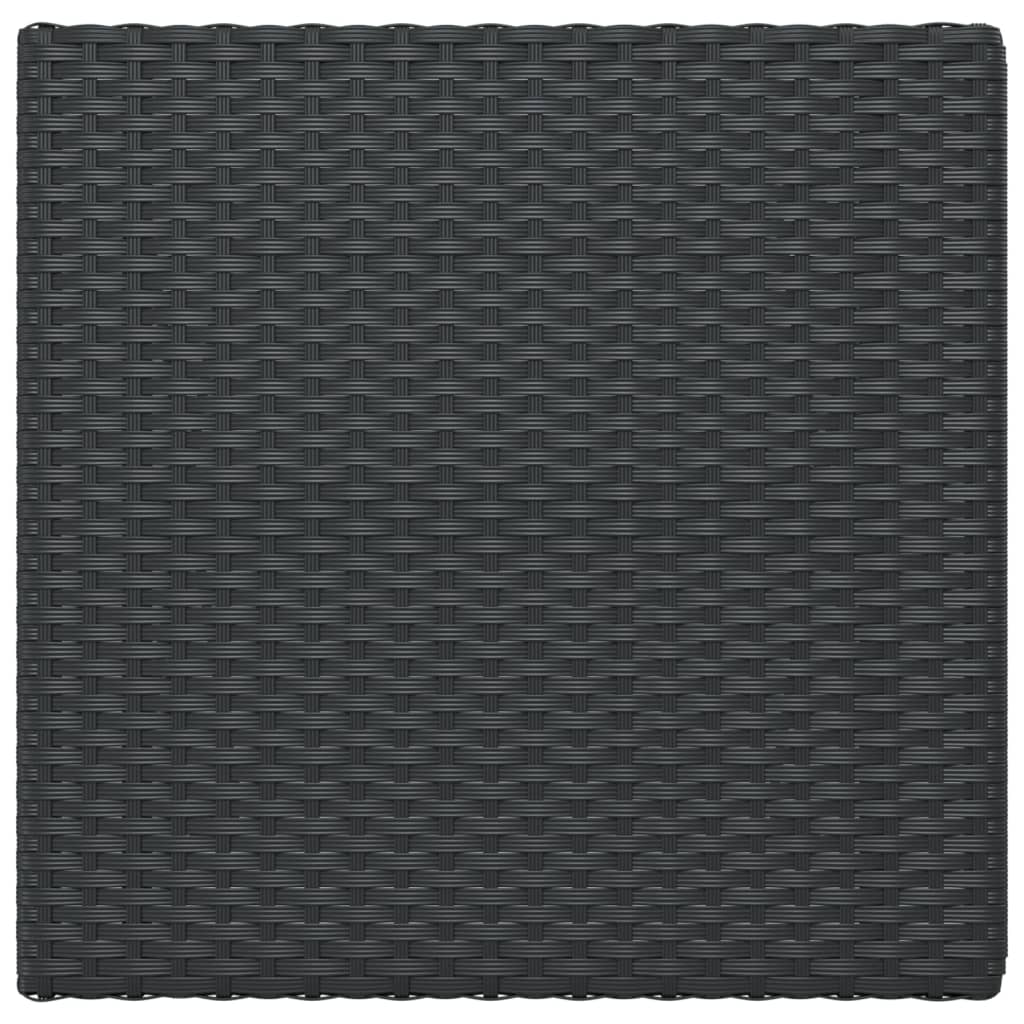 fekete összecsukható polyrattan bisztróasztal 55 x 54 x 71 cm