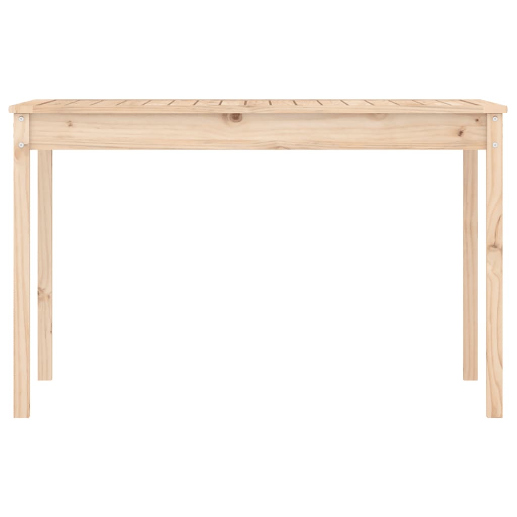 tömör fenyőfa kerti asztal 121 x 82,5 x 76 cm