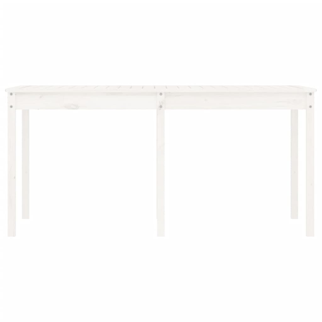 fehér tömör fenyőfa kerti asztal 159,5 x 82,5 x 76 cm