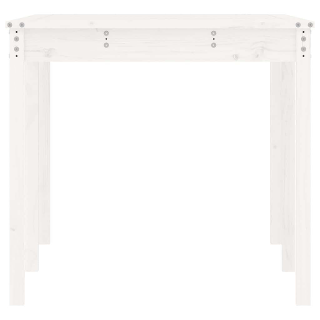 fehér tömör fenyőfa kerti asztal 159,5 x 82,5 x 76 cm