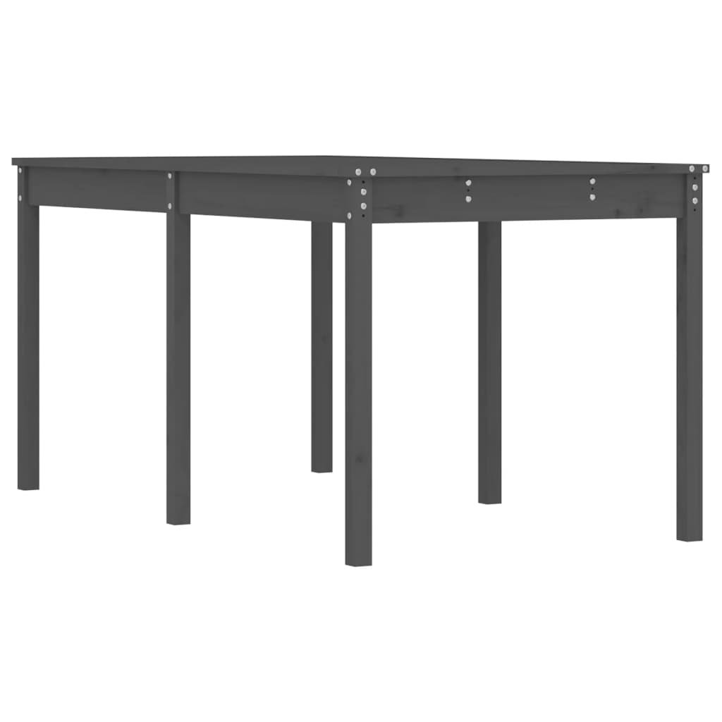 szürke tömör fenyőfa kerti asztal 159,5 x 82,5 x 76 cm