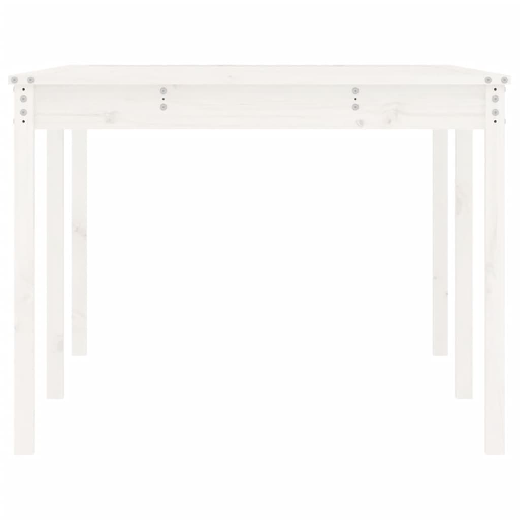 fehér tömör fenyőfa kerti asztal 203,5 x 100 x 76 cm