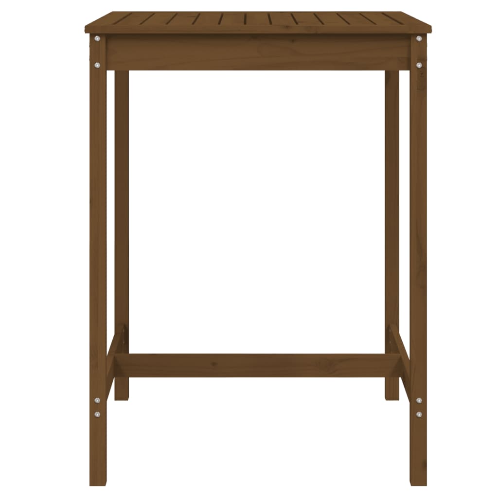 mézbarna tömör fenyőfa kerti asztal 82,5 x 82,5 x 110 cm