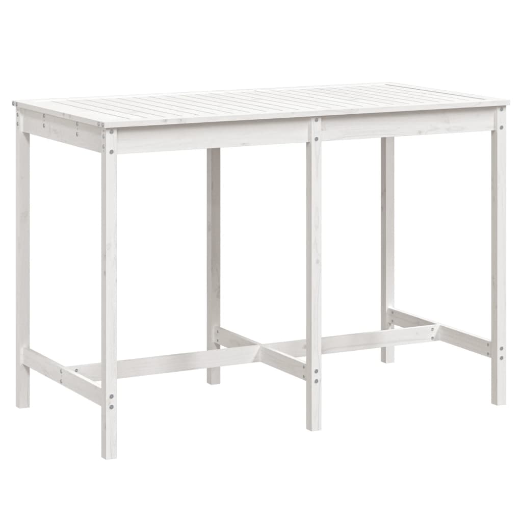 fehér tömör fenyőfa kerti asztal 159,5 x 82,5 x 110 cm