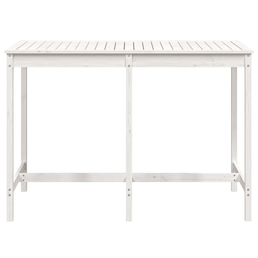 fehér tömör fenyőfa kerti asztal 159,5 x 82,5 x 110 cm