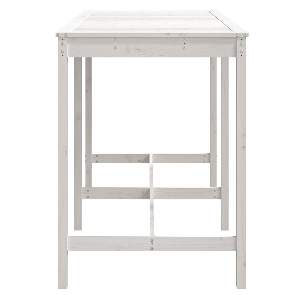 fehér tömör fenyőfa kerti asztal 159,5 x 82,5 x 110 cm
