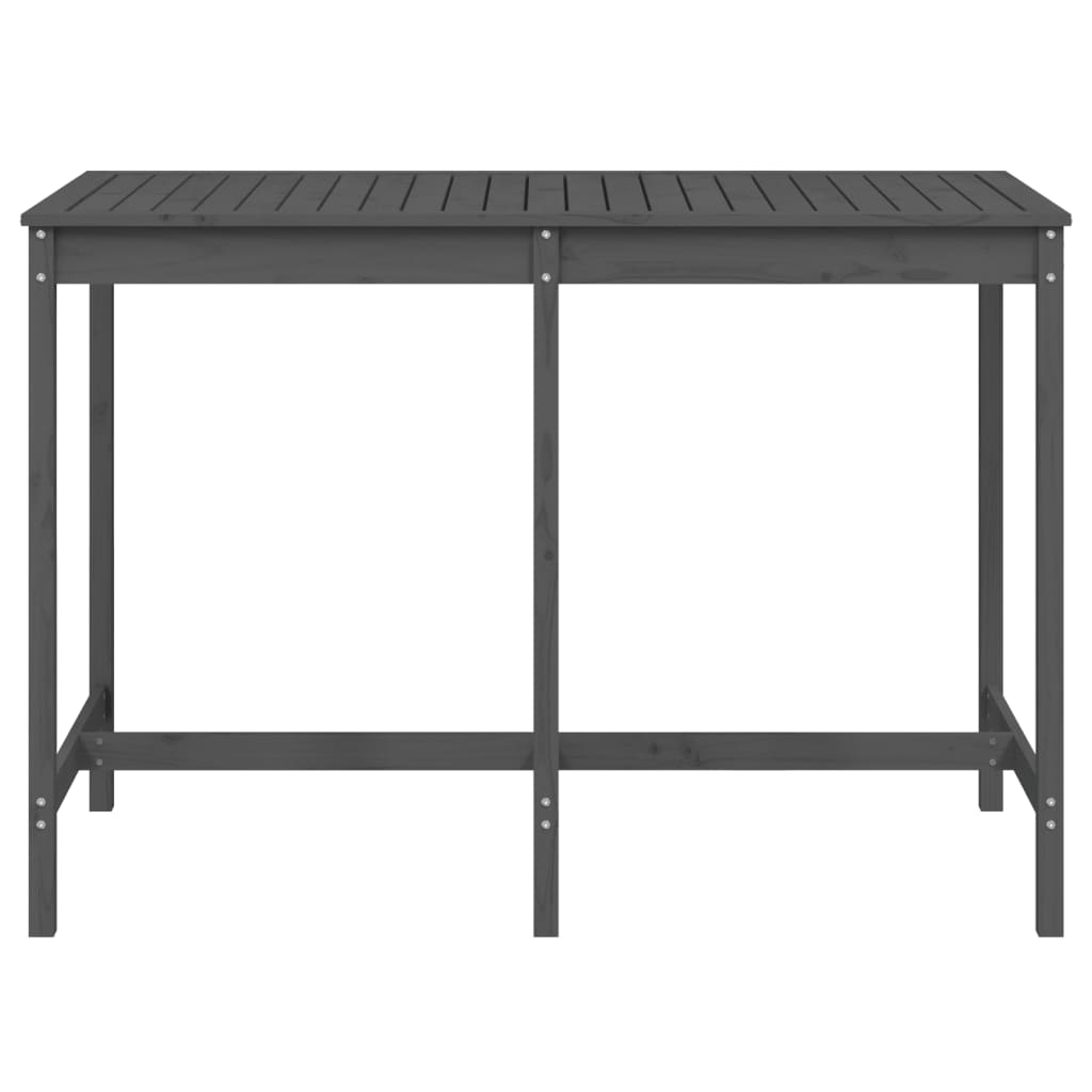 szürke tömör fenyőfa kerti asztal 159,5x82,5x110 cm