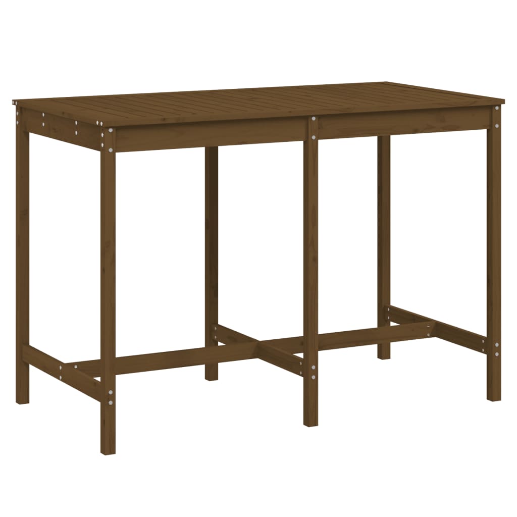 mézbarna tömör fenyőfa kerti asztal 159,5 x 82,5 x 110 cm
