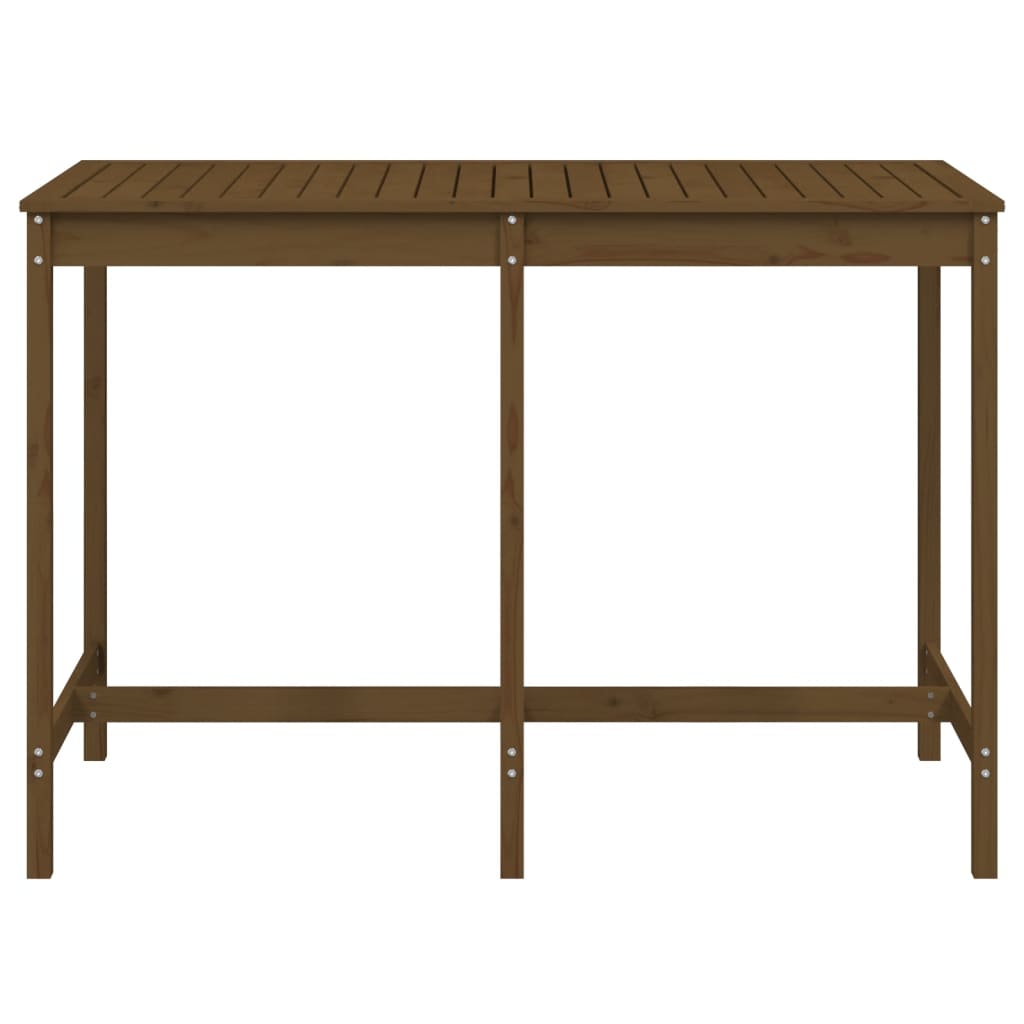 mézbarna tömör fenyőfa kerti asztal 159,5 x 82,5 x 110 cm