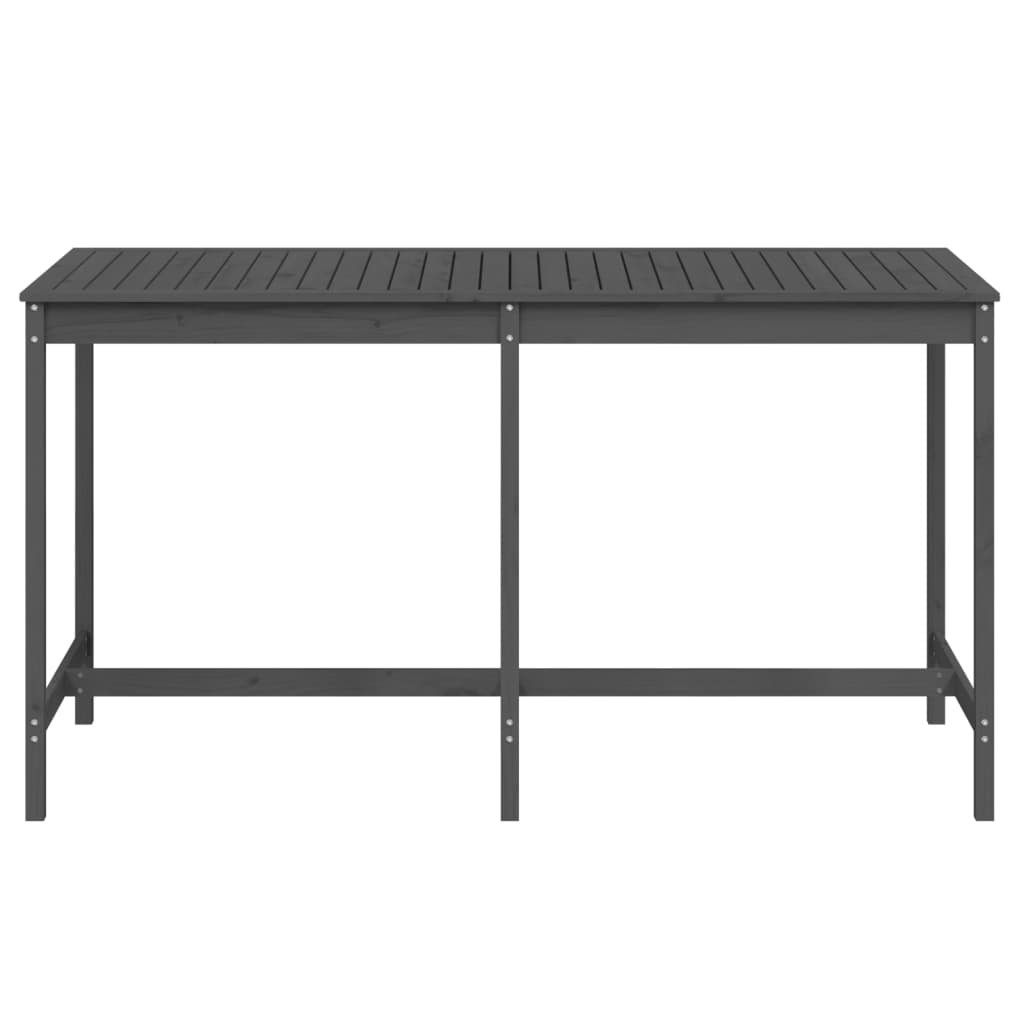 szürke tömör fenyőfa kerti asztal 203,5x90x110 cm