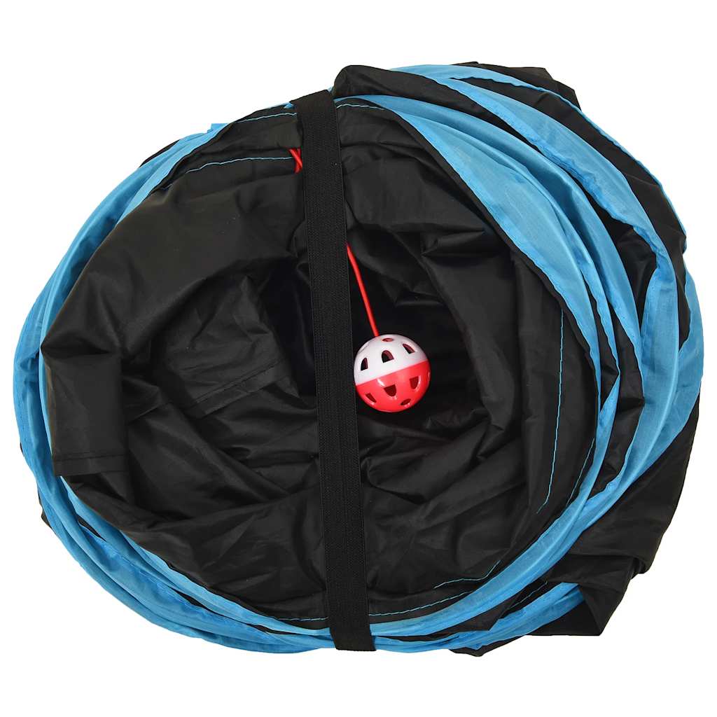 fekete és kék S-alakú poliészter macskaalagút 122 cm