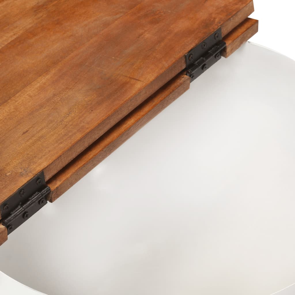 fehér újrahasznosított fa dohányzóasztal 50x27 cm