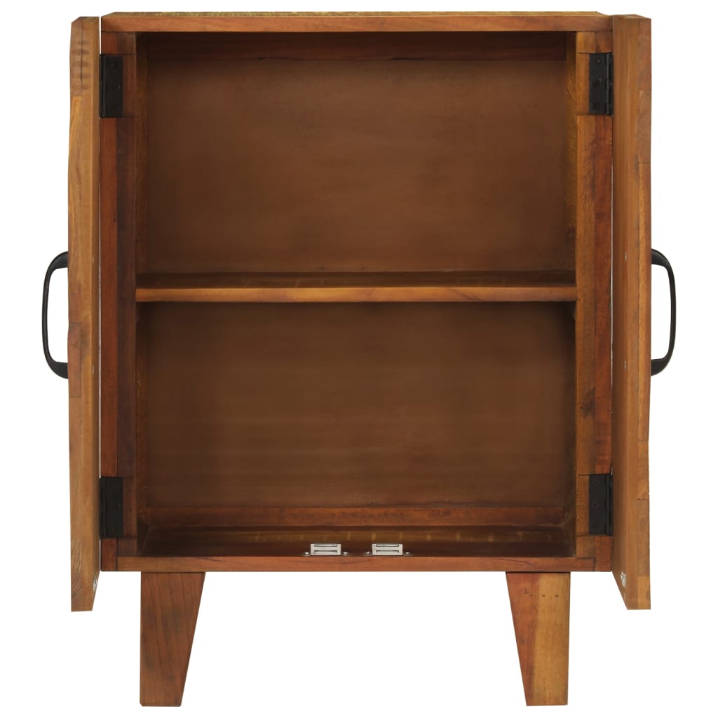 kézzel faragott tömör újrahasznosított fa komód 55x30x75 cm
