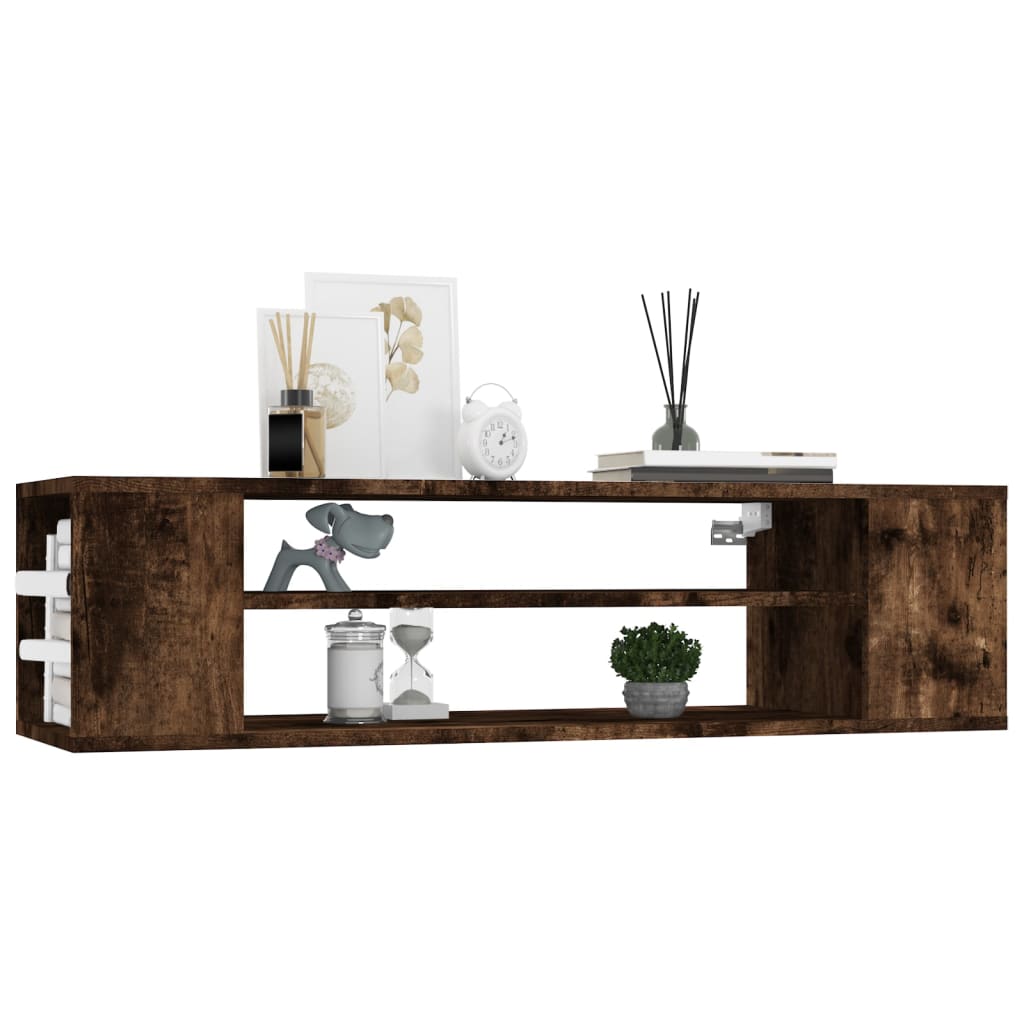 füstös tölgy színű szerelt fa függő TV-szekrény 100x30x26,5 cm