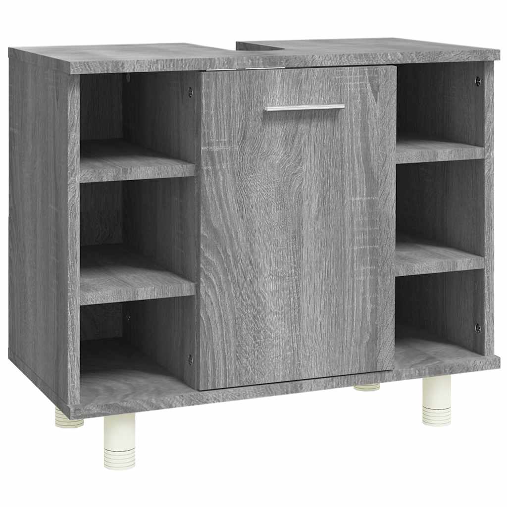 szürke sonoma színű szerelt fa fürdőszobaszekrény 60x32x53,5 cm