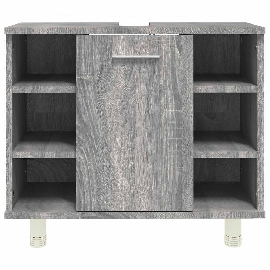 szürke sonoma színű szerelt fa fürdőszobaszekrény 60x32x53,5 cm